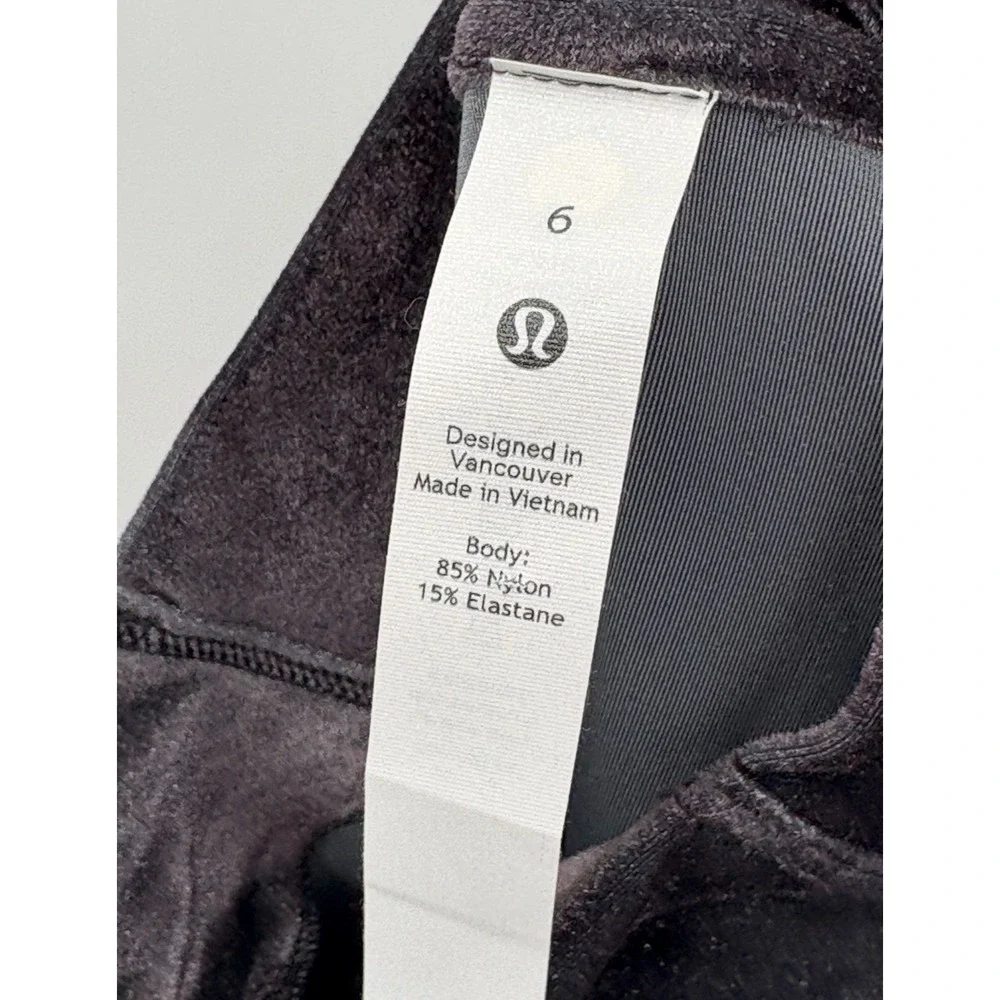 New Lululemon Crop Top All Aligned Mock Neck Velour Interstellar Gray Galaxy 6‎
